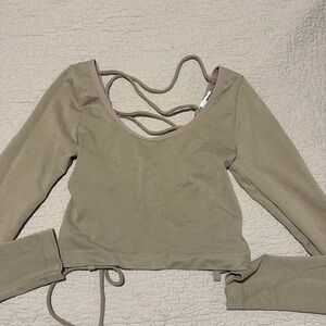 Fashion Nova Wink Back At You Lace Up Top - Size S/M